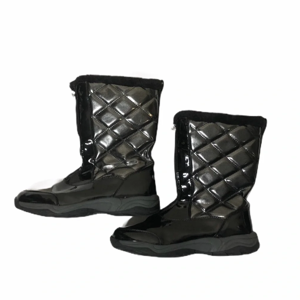 Khombu Quilted Snow Boots Sz 6 Black Women’s Shoes Faux Fur
